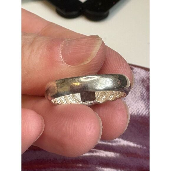 Vintage Sterling Silver Square Cut Ice Blue Topaz Solitaire Ring size 9 - Picture 5 of 7